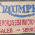 Triumph British Motorcycle Plaque Vintage Metal / Tin Sign