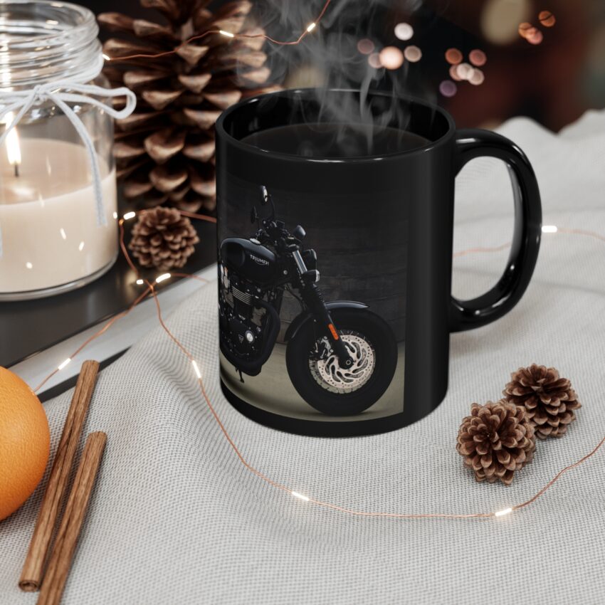 Triumph Coffee Mug - 11oz Black Mug - Image 4