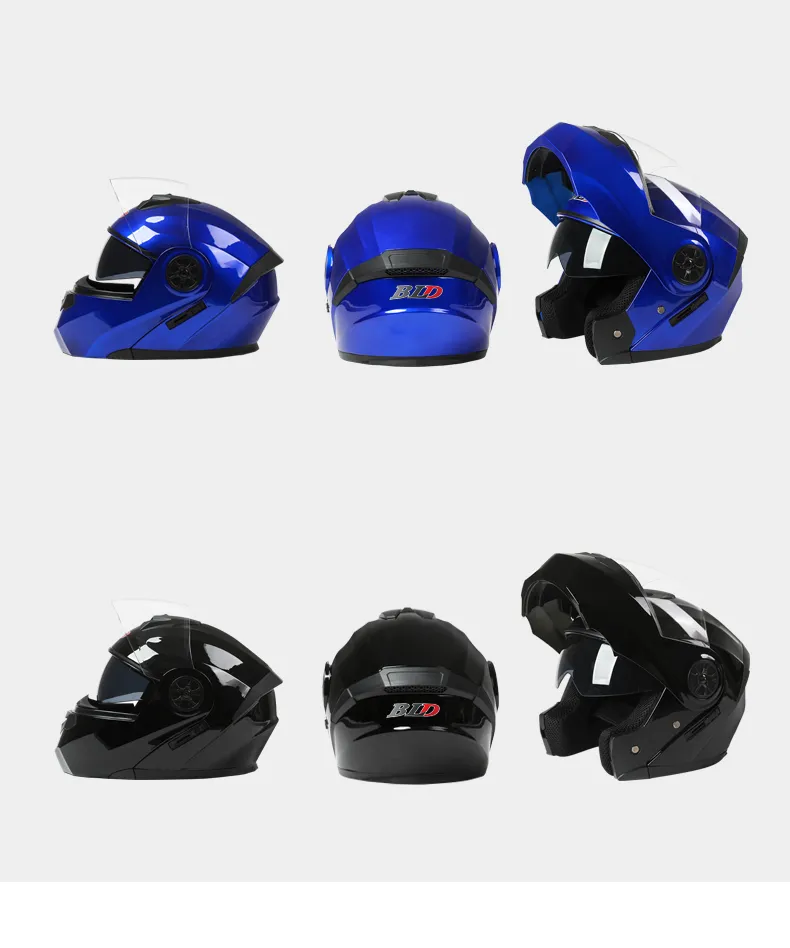 2023 New Arrival DOT Certification Professional Racing Flip Up Helmet Men Motorcycle ABS Material Modular Dual Lens Helmets