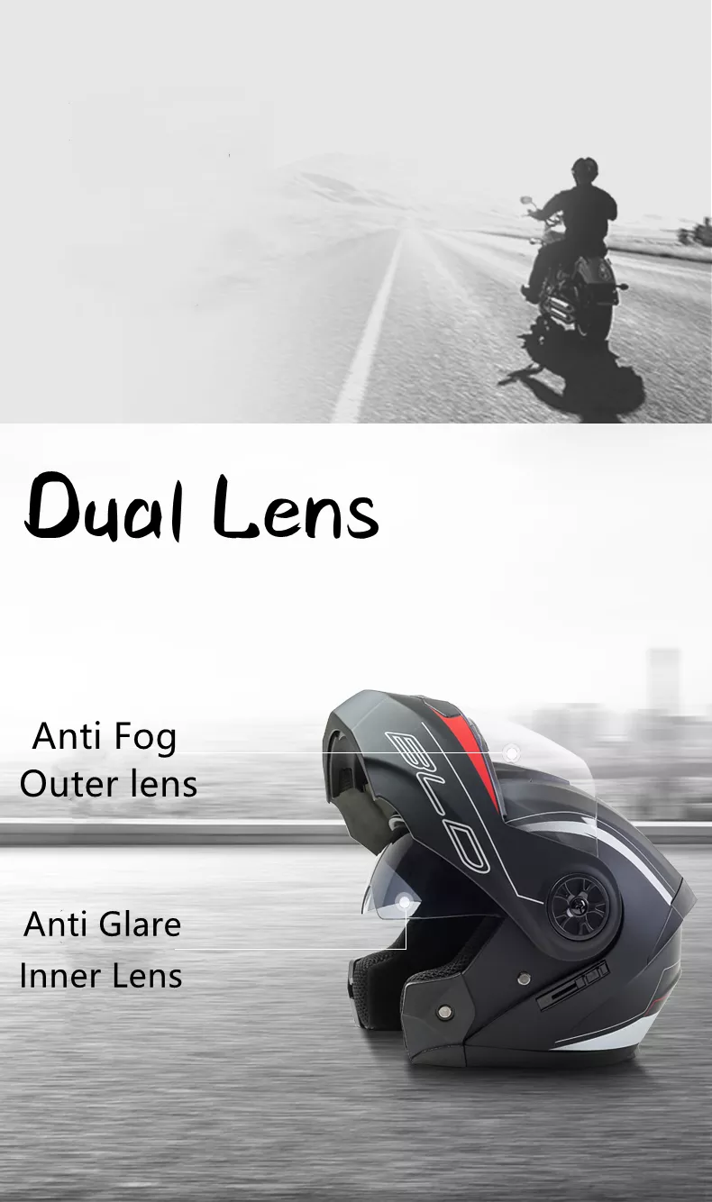 2023 New Arrival DOT Certification Professional Racing Flip Up Helmet Men Motorcycle ABS Material Modular Dual Lens Helmets