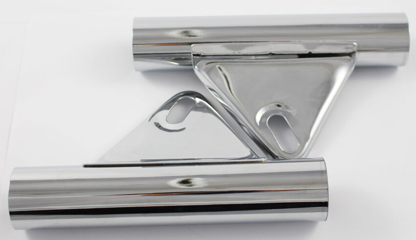 BRACKETS -HEADLIGHT BRACKETS ORIGINAL SHAPE - LEFT & RIGHT -CHROME -1971-ON (PR)