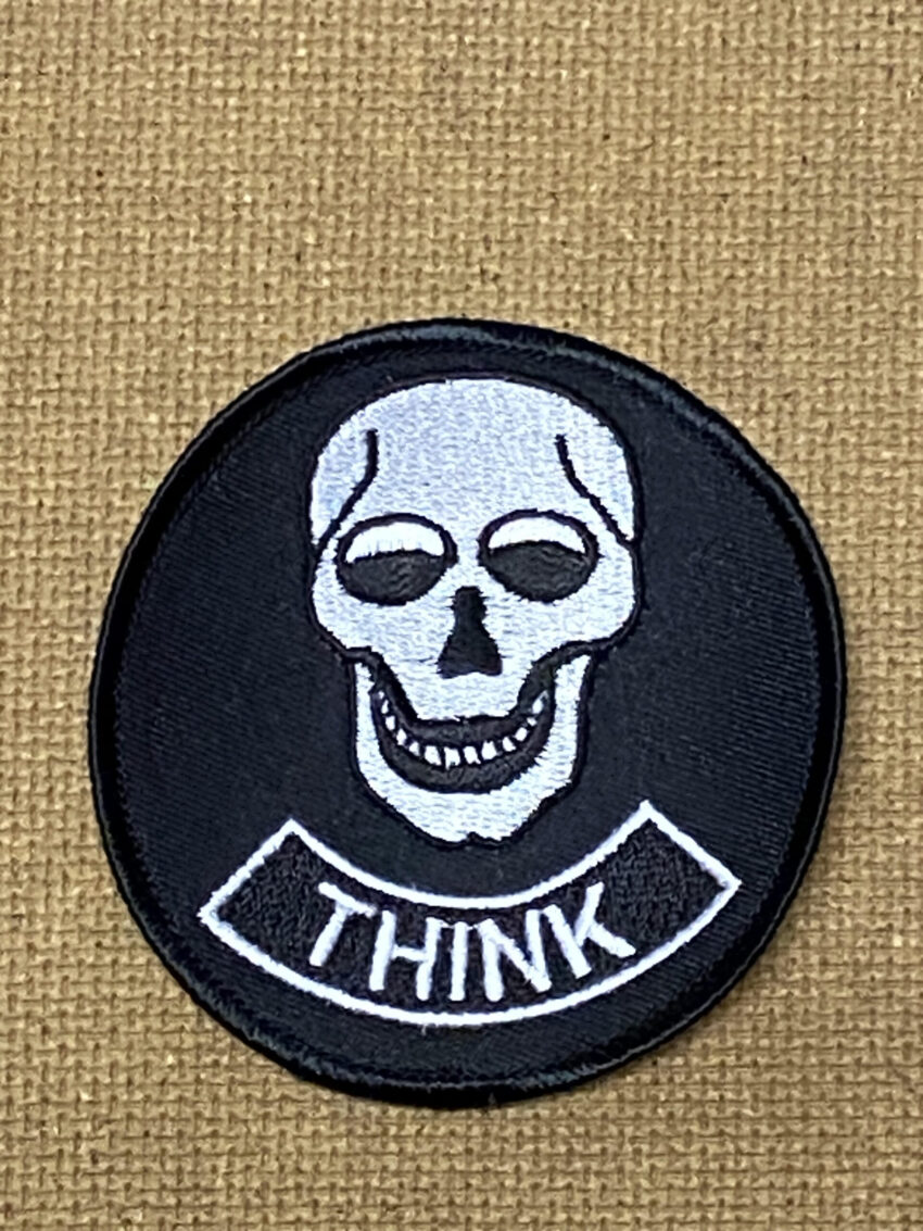 ACCESSORY: PATCH - SKULL/THINK 3"x3"