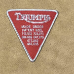 PATCH - TRIUMPH PATENT PLATE 3 1/2"X3 1/2"