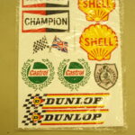 SET--DECAL ASSORTMENT (10) - CASTROL CHAMPION DUNLOP SHELL PRINCE OF DARKNESS