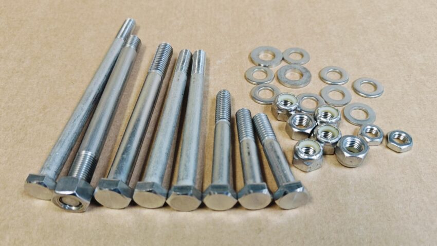 SET--BOLTS NUTS WASHERS STUD- CRANKCASE CLAMP 750 TRIUMPH TWINS (23-PIECE SET)