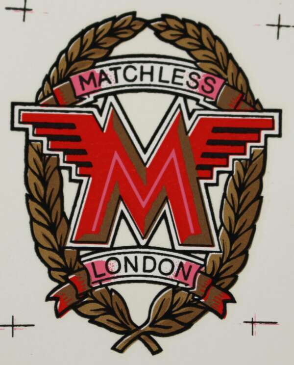 DECAL "MATCHLESS LONDON" - SMALL LAUREL - OIL TANK / TOOLBOX
