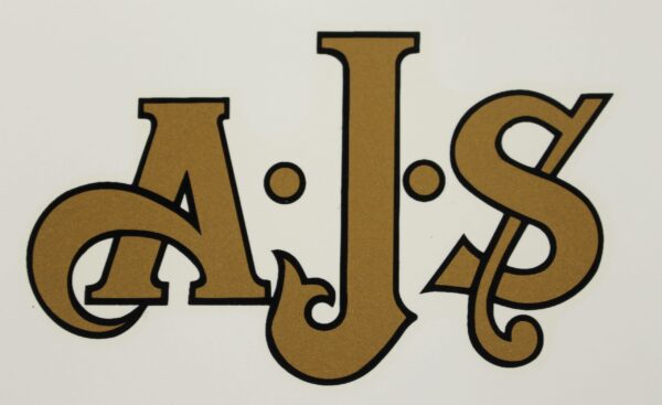 DECAL 3-1/2" LONG x 2-1/4" WIDE at "J" portion - AJS - (WATERSLIDE)