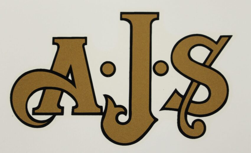 DECAL 3-1/2" LONG x 2-1/4" WIDE at "J" portion - AJS - (WATERSLIDE)