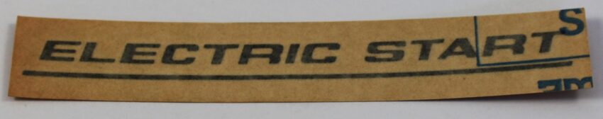 DECAL "ELECTRIC START" - BLACK* - N