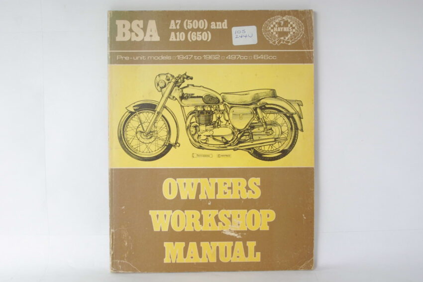 SOLD OUT - PUBLICATION: ORIGINAL WORKSHOP MANUAL - USED - HAYNES - BSA A7 A10