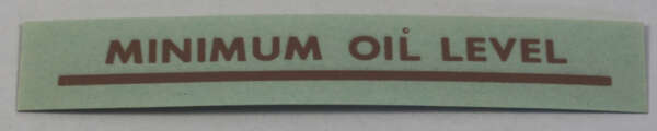 DECAL - MINIMUM OIL*