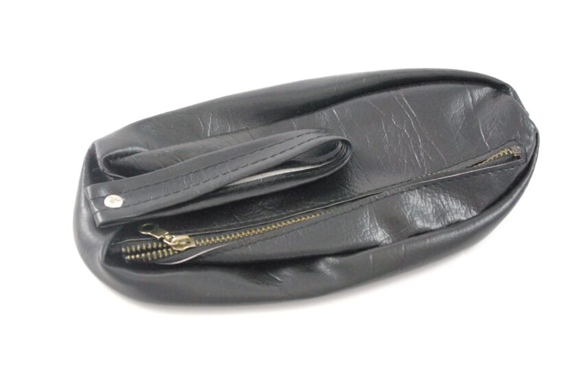 POUCH - TOOL BAG POUCH w/ZIPPER - BLACK LEATHER