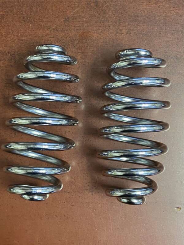 CHROME SADDLE SRPINGS 4 1/2" BARRELL SHAPED (PR)*