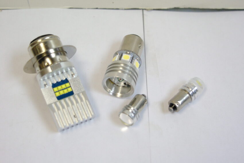 SET--BULBS 12V LED BPF (4 PCS) - HEADLAMP/ PILOT/ REAR/ INSTRUMENT