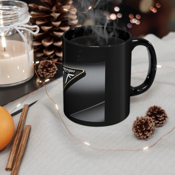 Triumph Motorcycle Logo Mug | Black Ceramic Coffee Cup, 11oz or 15oz